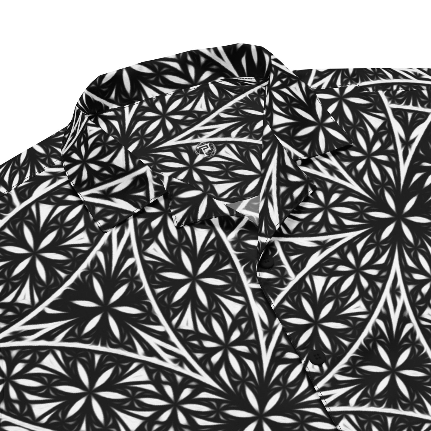 Flower Of Life Fractal Pattern | Sacred Geometry Clothing | Festival Wear | Intricate Geometric Pattern | Unisex button shirt
