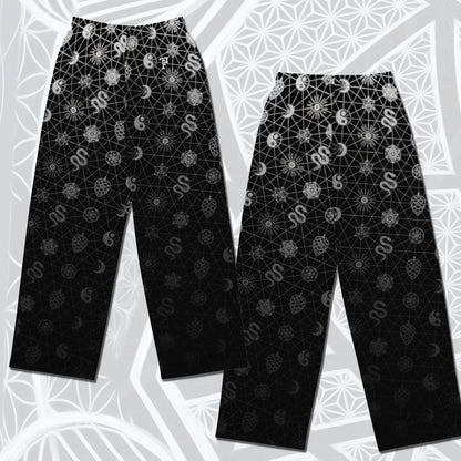 Silver Sacred Pattern Wide-leg Pants