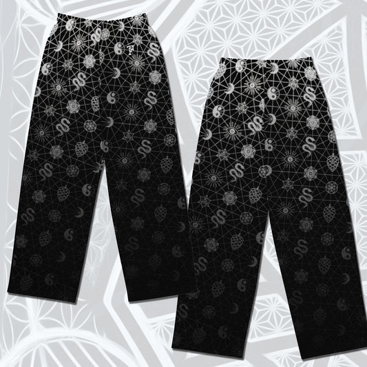Silver Sacred Pattern Wide-leg Pants