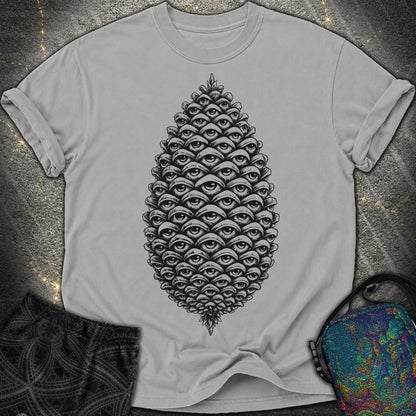 All Seeing Pinecone Black - All Seeing Pinecone Black Comfort T-Shirt - Grey