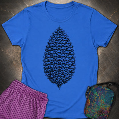 All Seeing Pinecone Black - All Seeing Pinecone Black Womens T-Shirt - Royal