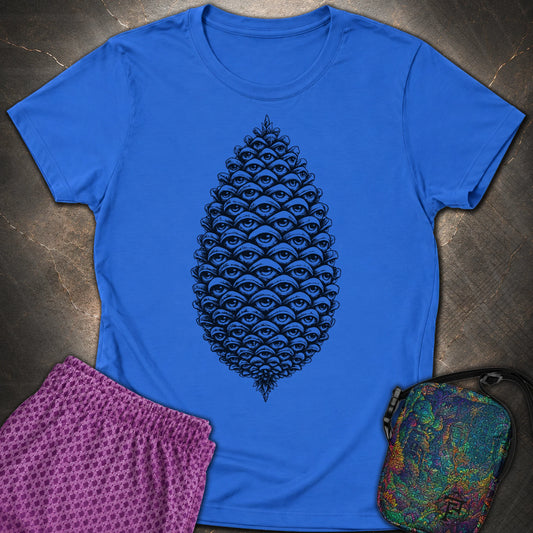 All Seeing Pinecone Black - All Seeing Pinecone Black Womens T-Shirt - Royal