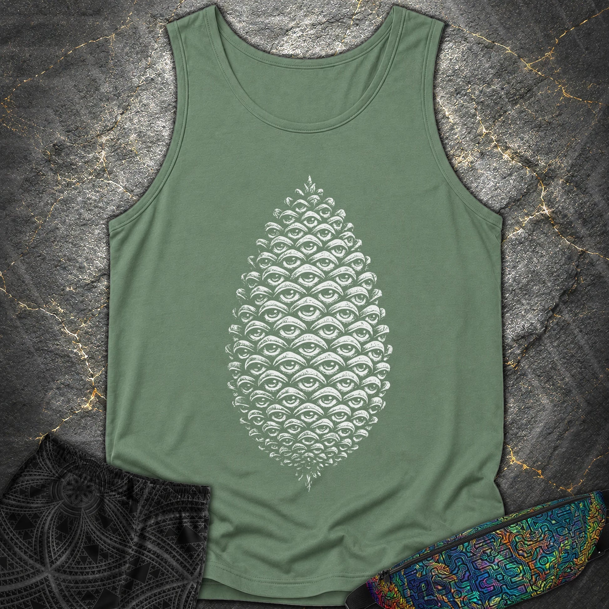All Seeing Pinecone - All Seeing Pinecone Comfort Tank Top - Light Green