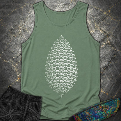 All Seeing Pinecone - All Seeing Pinecone Comfort Tank Top - Light Green