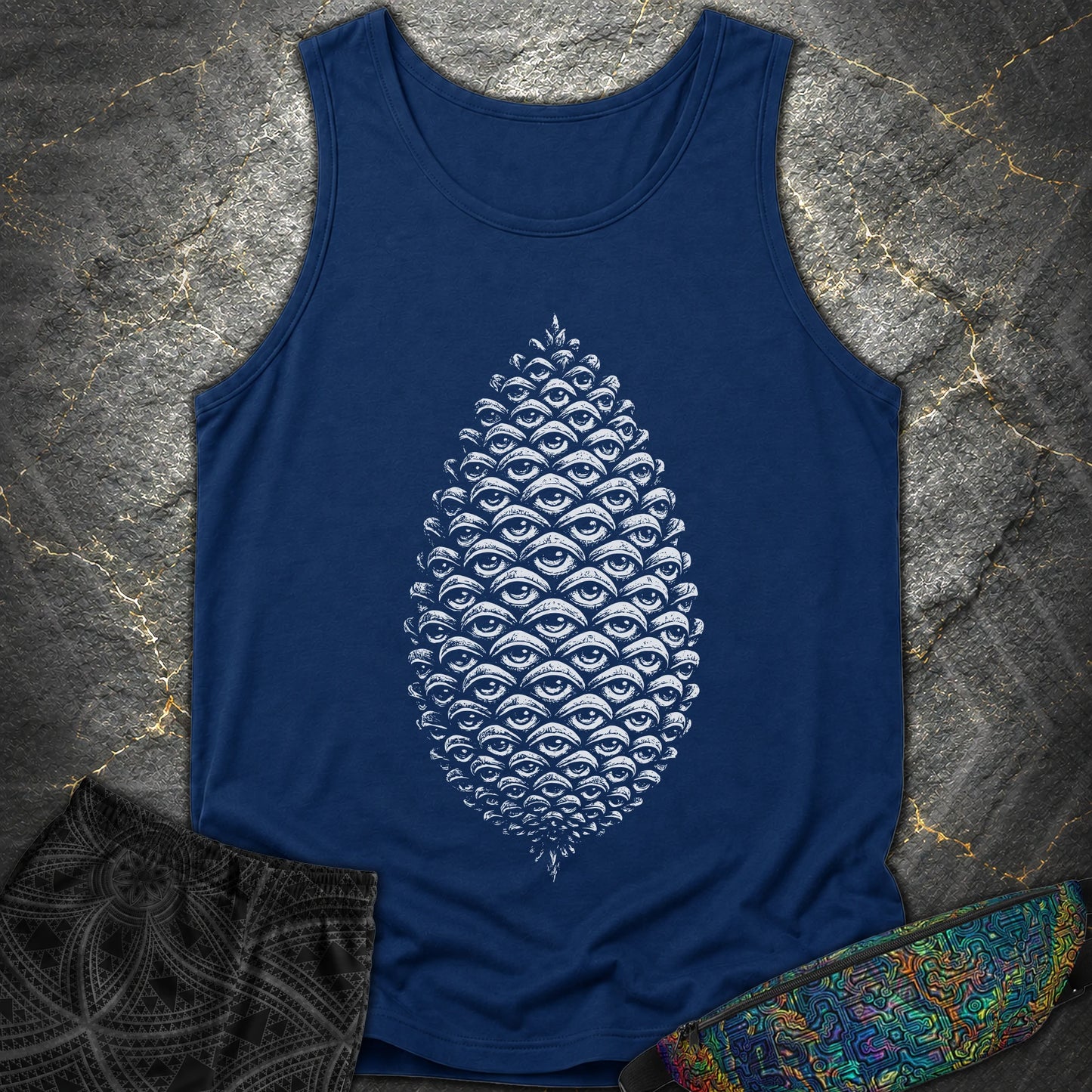 All Seeing Pinecone - All Seeing Pinecone Comfort Tank Top - True Navy