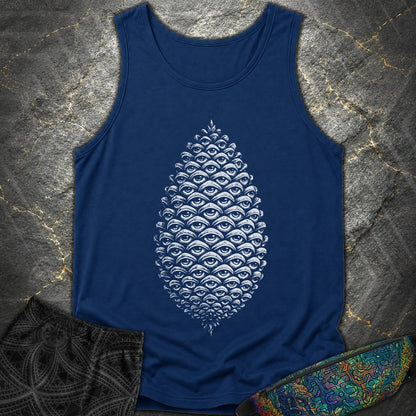 All Seeing Pinecone - All Seeing Pinecone Comfort Tank Top - True Navy