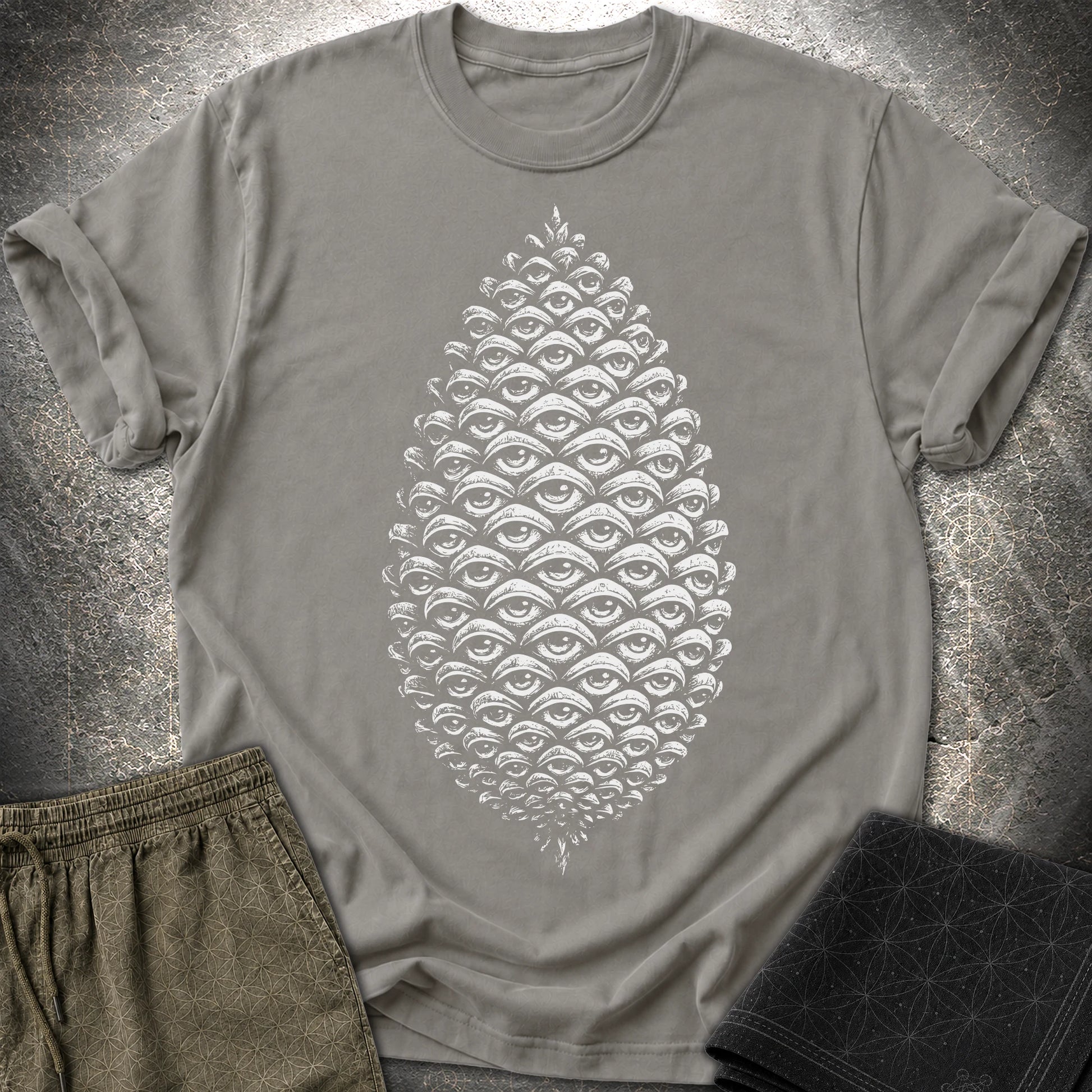 All Seeing Pinecone - All Seeing Pinecone T-Shirt - Charcoal