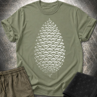 All Seeing Pinecone - All Seeing Pinecone T-Shirt - Military Green