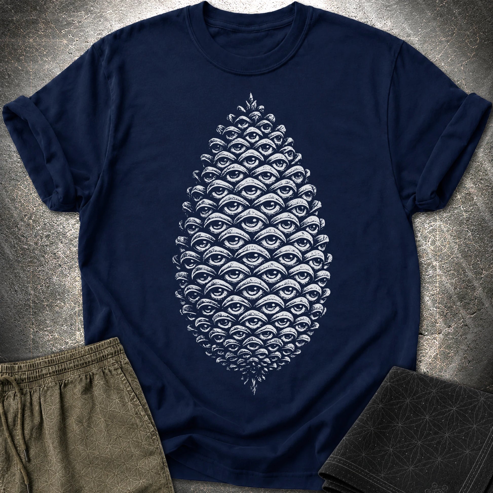 All Seeing Pinecone - All Seeing Pinecone T-Shirt - Navy