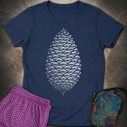 All Seeing Pinecone - All Seeing Pinecone Womens T-Shirt - Navy