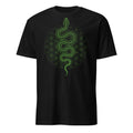 Snake Sacred Geometry Shirt, Flower of Life Serpent Tee, Green Kundalini Graphic, Mystic Spiritual T-Shirt  Description: