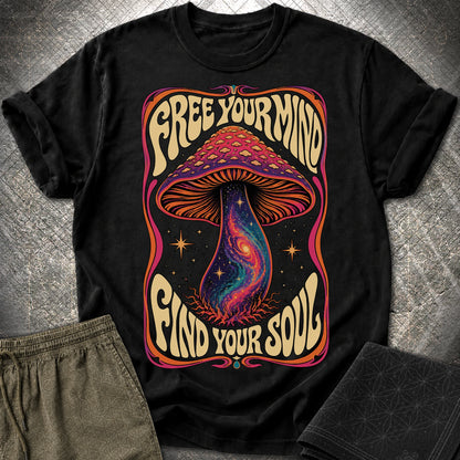 Free Your Mind Mushroom T-Shirt - Free Your Mind Mushroom T-Shirt - Black
