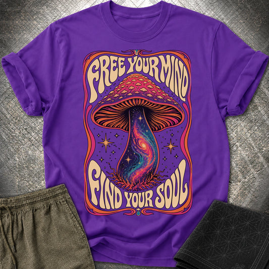 Free Your Mind Mushroom T-Shirt - Free Your Mind Mushroom T-Shirt - Purple