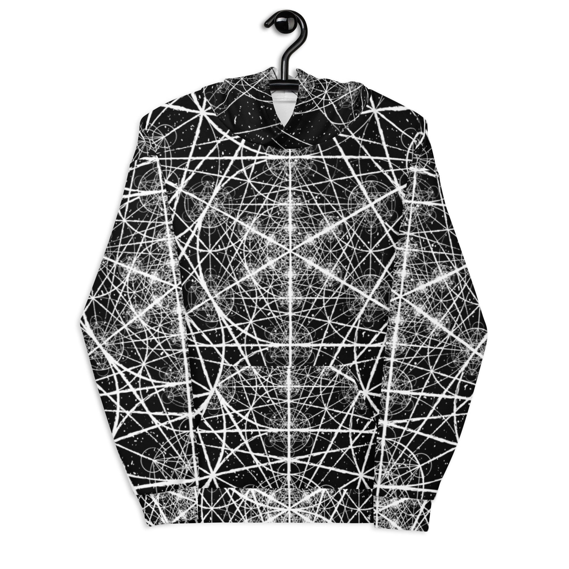 Metatron's Fractal Cube | Sacred Geometry | Intricate Geometric Artwork | Psychedelic Wearable Art | Spiritual Clothing | Unisex Hoodie