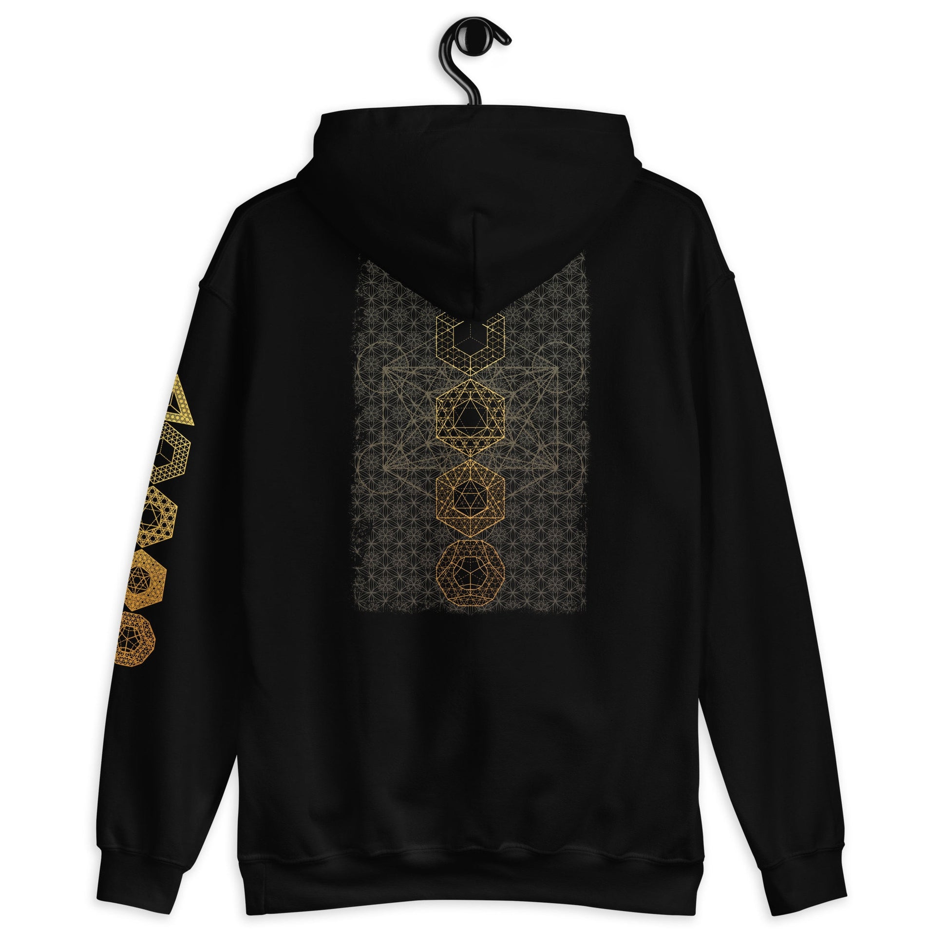 Metatron's Cube | Platonic Solids | Flower Of Life | Sacred Geometry Tee | Psychedelic Geometric Pattern | Crystal Grid Unisex Hoodie