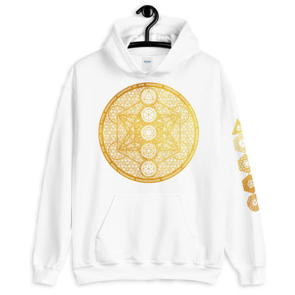 Metatron's Cube | Platonic Solids | Flower Of Life | Sacred Geometry Tee | Psychedelic Geometric Pattern | Crystal Grid Unisex Hoodie