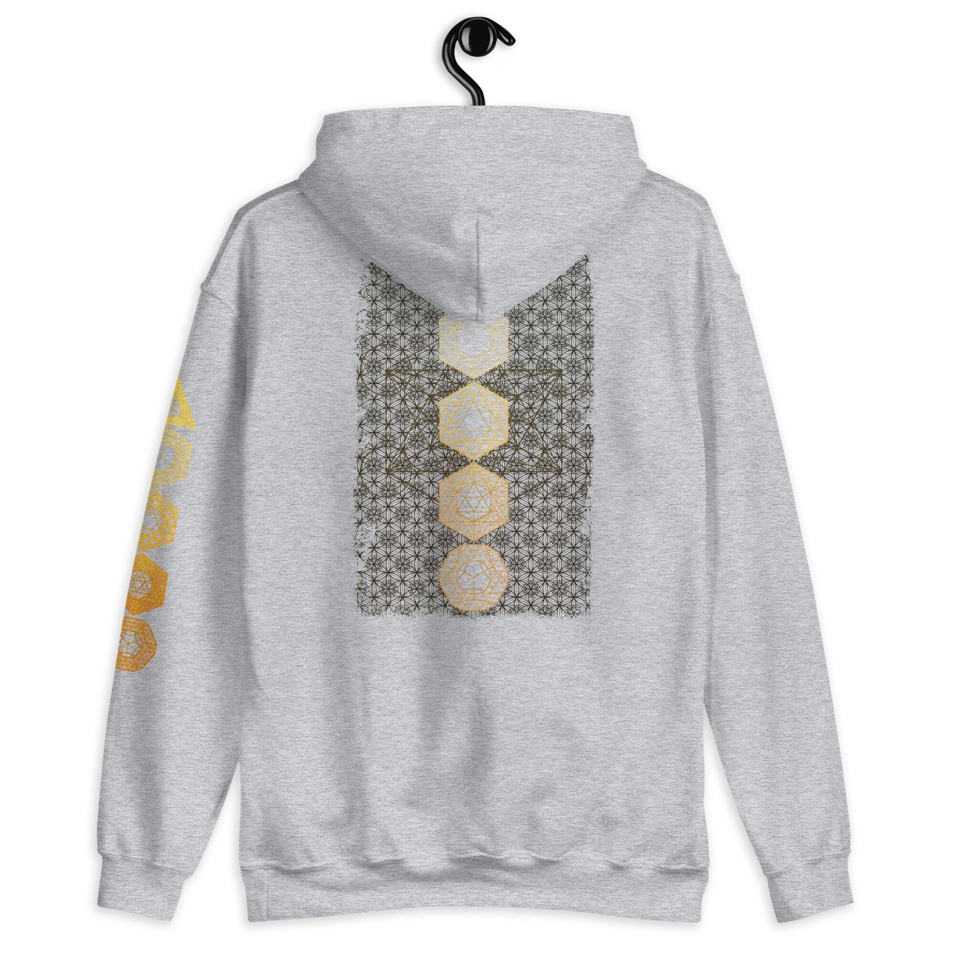 Metatron's Cube | Platonic Solids | Flower Of Life | Sacred Geometry Tee | Psychedelic Geometric Pattern | Crystal Grid Unisex Hoodie