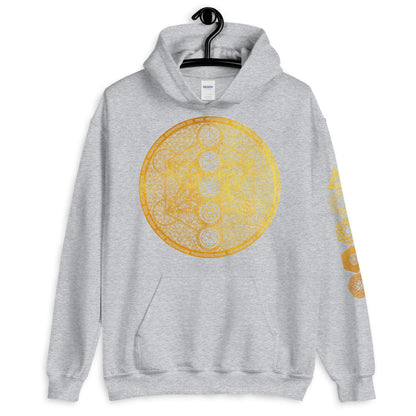 Metatron's Cube | Platonic Solids | Flower Of Life | Sacred Geometry Tee | Psychedelic Geometric Pattern | Crystal Grid Unisex Hoodie