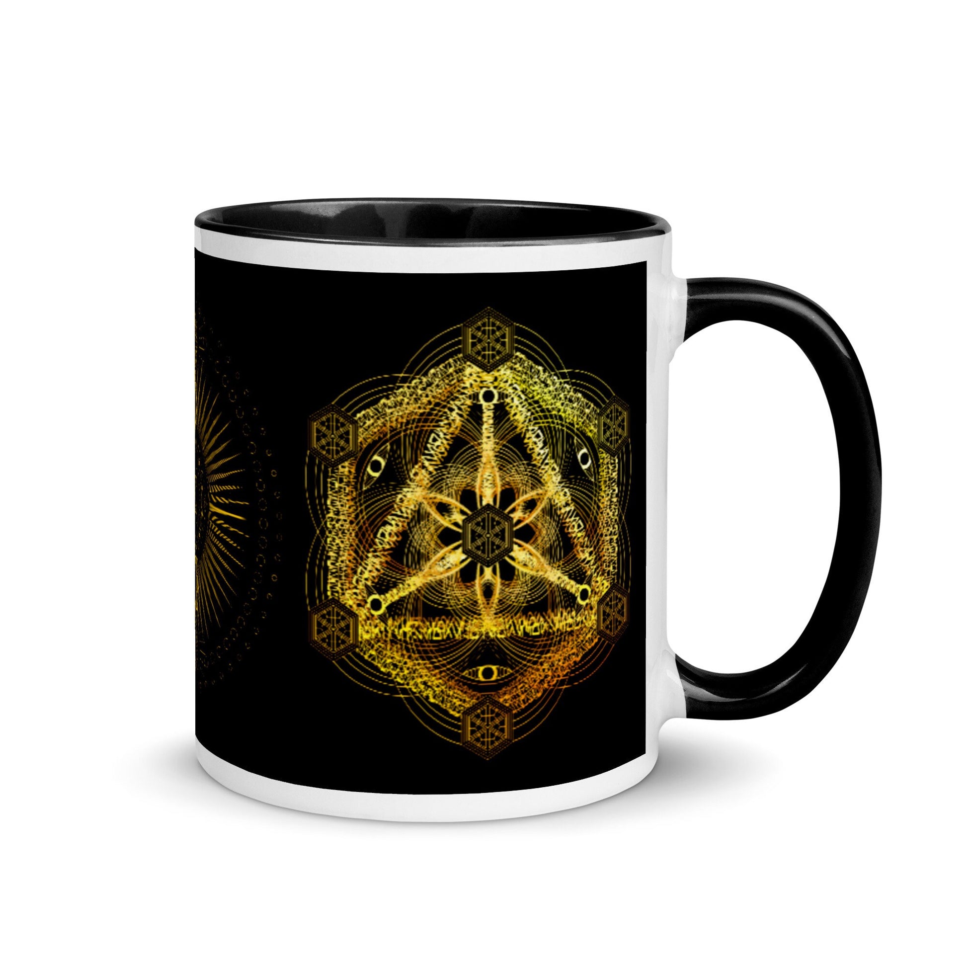 Sacred Geometry | Metatron's Cube | Phi Spiral in a Circle | Golden Ratio | Fibonacci | Mug with Color Inside