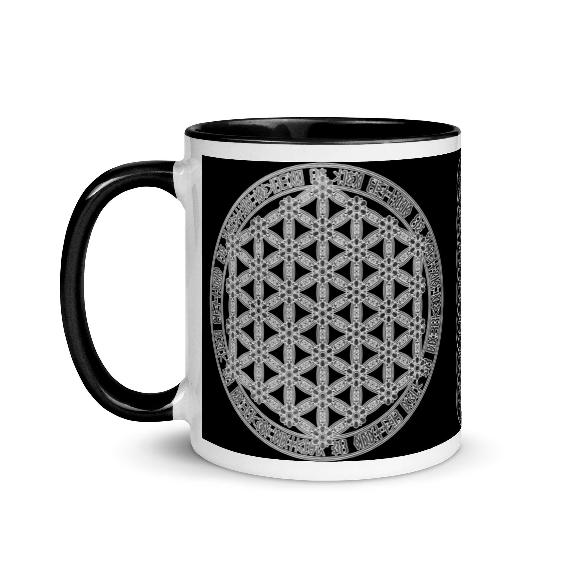 Flower Of Life Coffee Mug | Sacred Geometry | Geometric Art | Psychedelic Artwork | Intricate Beauty | Spiritual Gift | Mug /w Color Inside