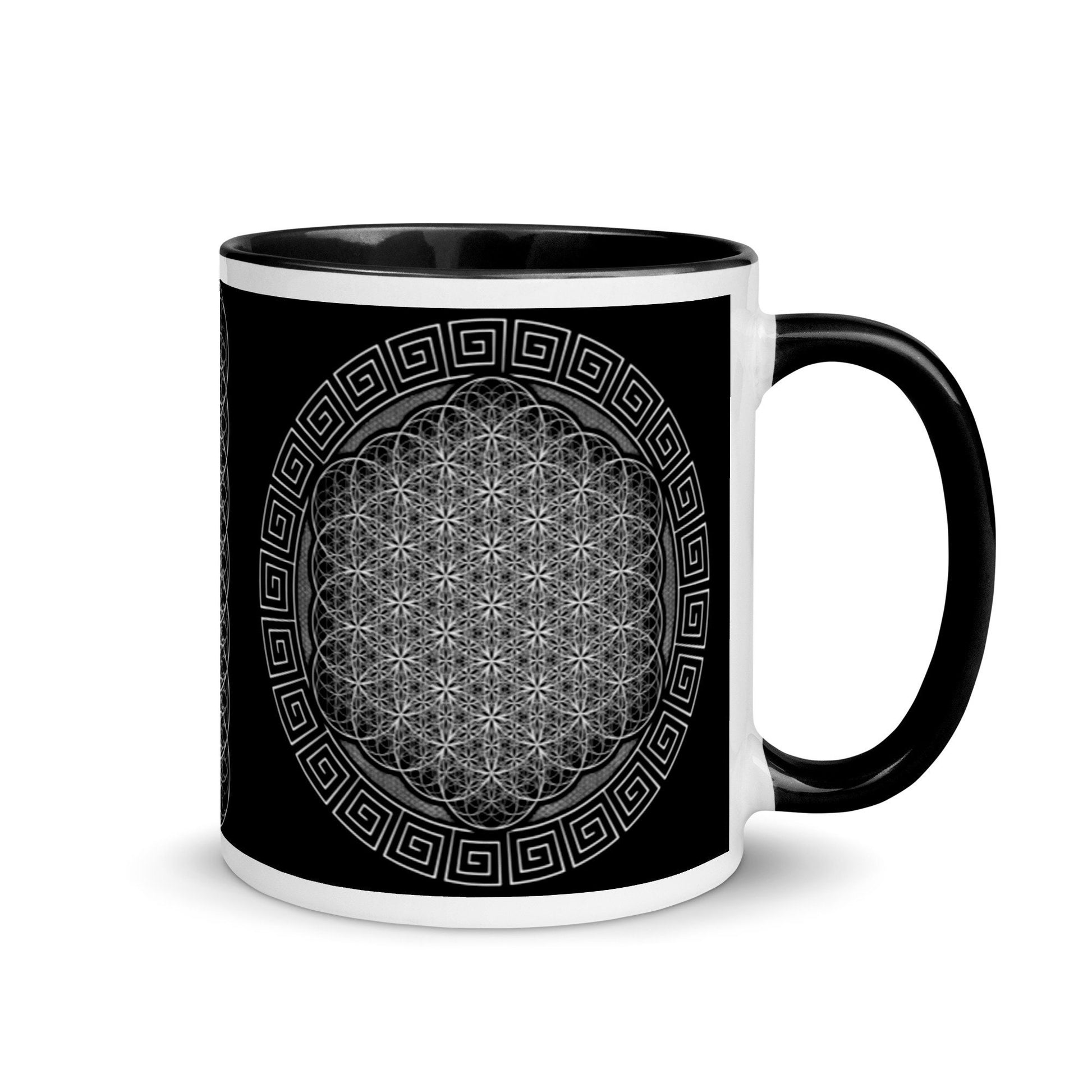 Flower Of Life Coffee Mug | Sacred Geometry | Geometric Art | Psychedelic Artwork | Intricate Beauty | Spiritual Gift | Mug /w Color Inside