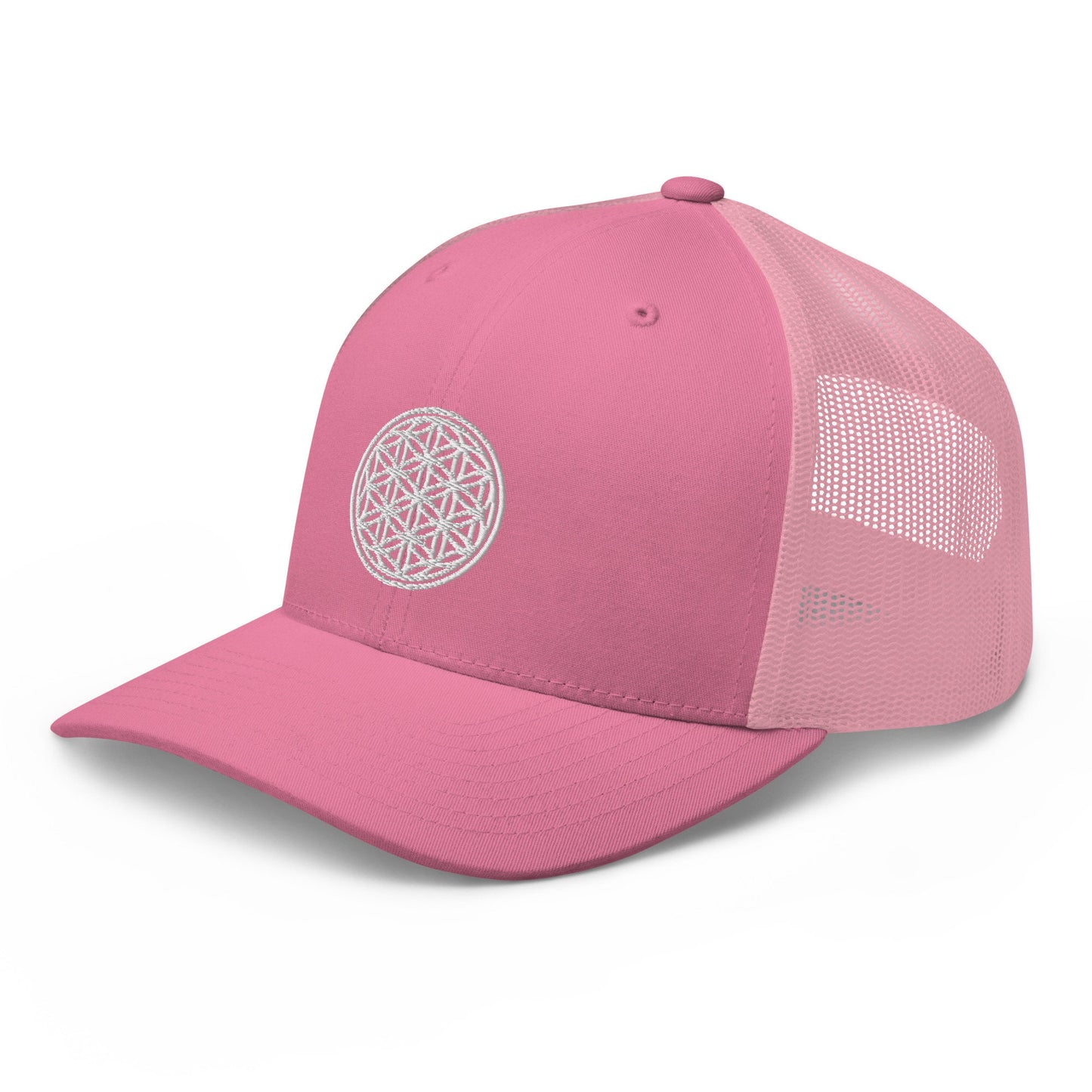 Flower Of Life | Festival Clothing | Spiritual Gift | Sacred Geometry | Psychedelic Hat | Embroidered Trucker Cap