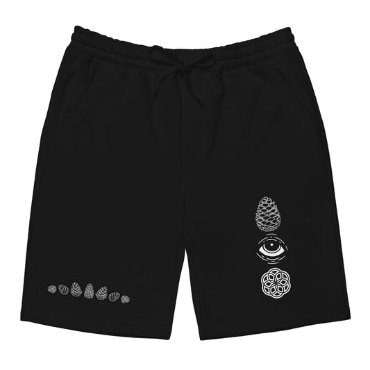 Pine Cone | Seed Of Life | Third Eye | Occult Symbol | Sacred Geometry | Wearable Artwork | Evolution of Consciousness | Men's fleece shorts