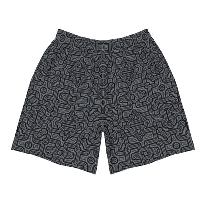 Shipibo Conibo Pattern | Ayahuaska Shorts | Psychedelic Intricate Artwork | Sacred Geometry Clothing | Men's Athletic Long Shorts