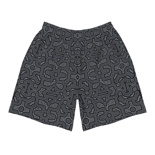 Shipibo Conibo Pattern | Ayahuaska Shorts | Psychedelic Intricate Artwork | Sacred Geometry Clothing | Men's Athletic Long Shorts