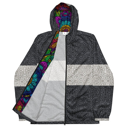 Shipibo Conibo Pattern | Ayahuaska Hoodie | Psychedelic Intricate Artwork | Sacred Geometry Clothing | Men’s windbreaker