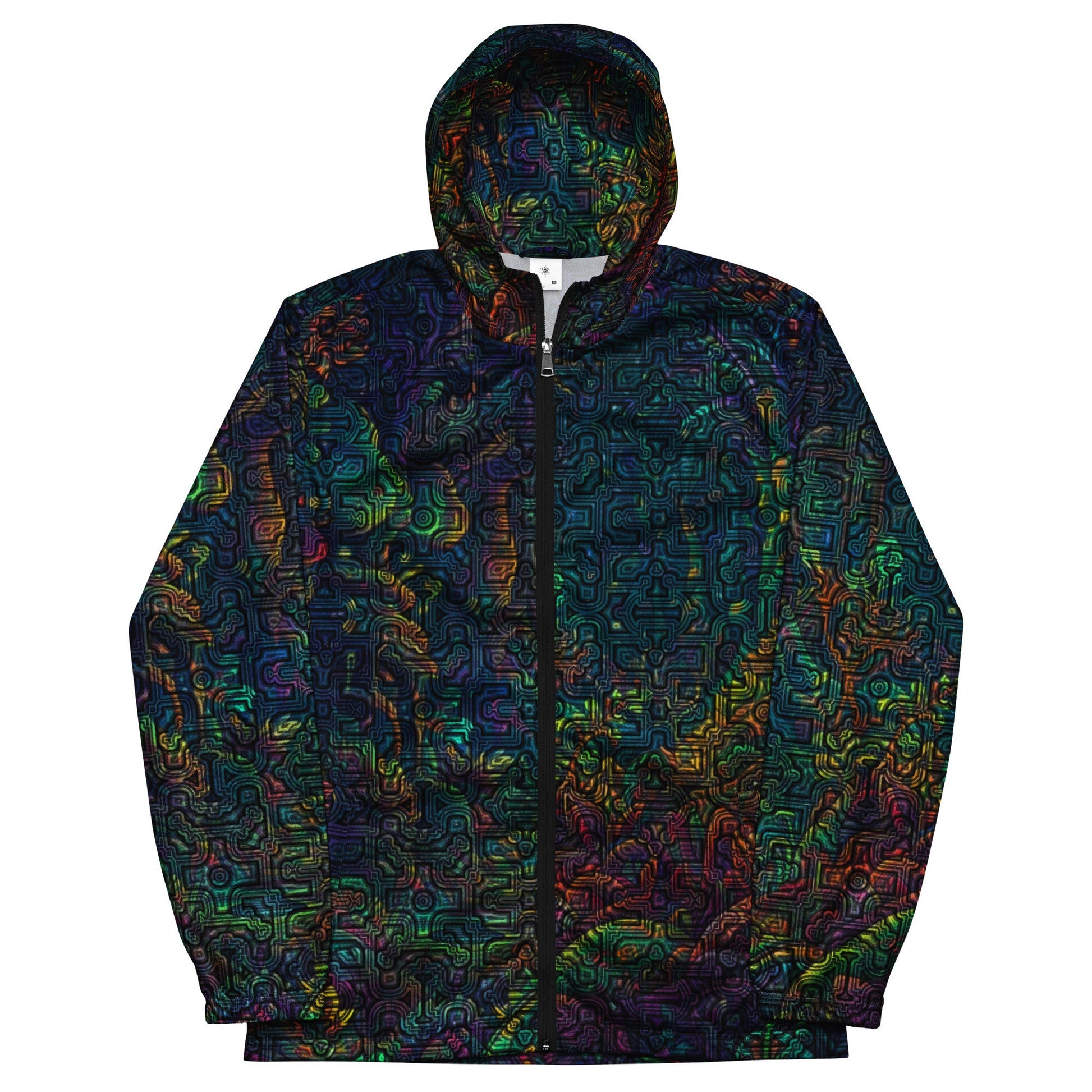 Shipibo Conibo Jungle Pattern | Ayahuaska Hoodie | Psychedelic Intricate Artwork | Sacred Geometry Clothing | Men’s windbreaker