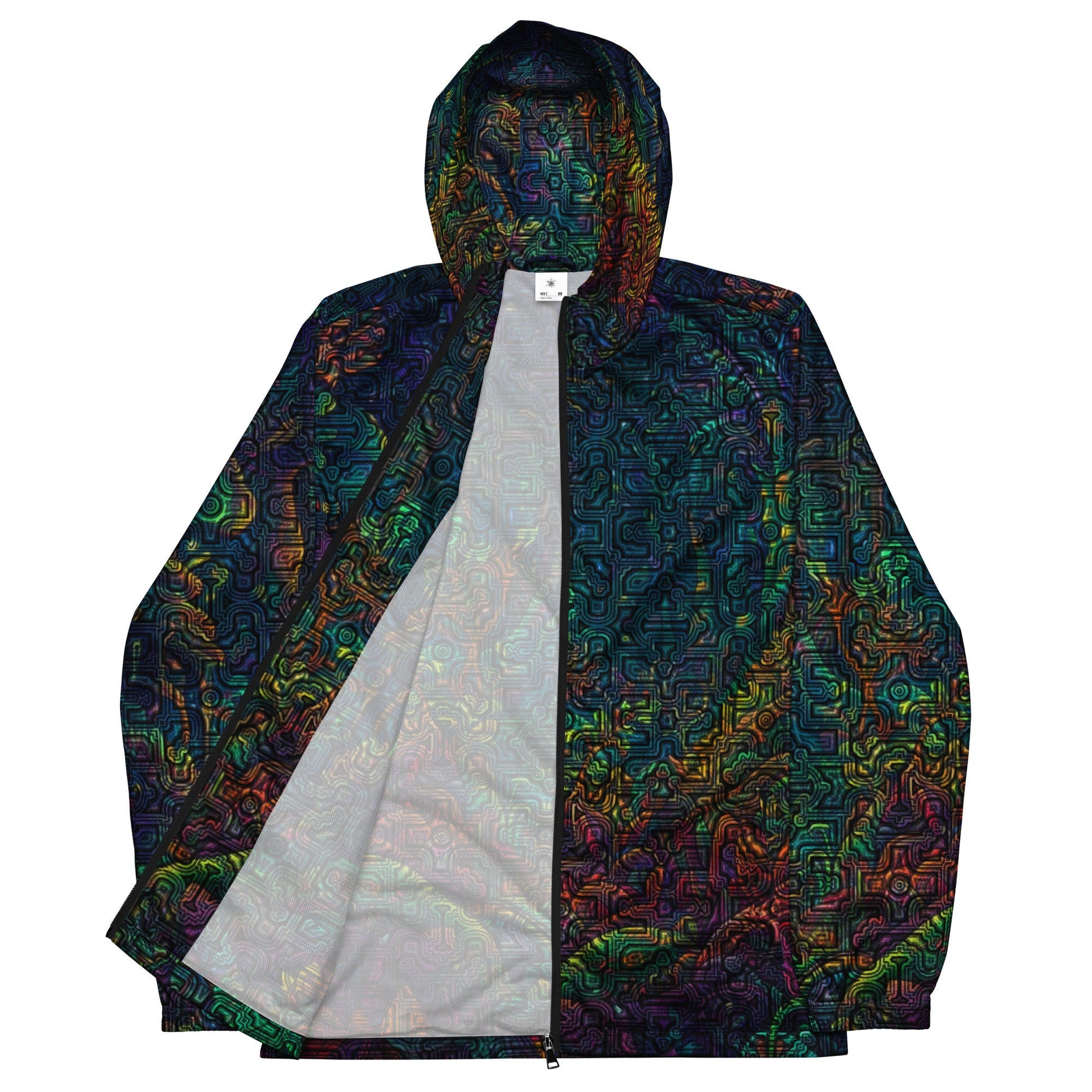 Shipibo Conibo Jungle Pattern | Ayahuaska Hoodie | Psychedelic Intricate Artwork | Sacred Geometry Clothing | Men’s windbreaker