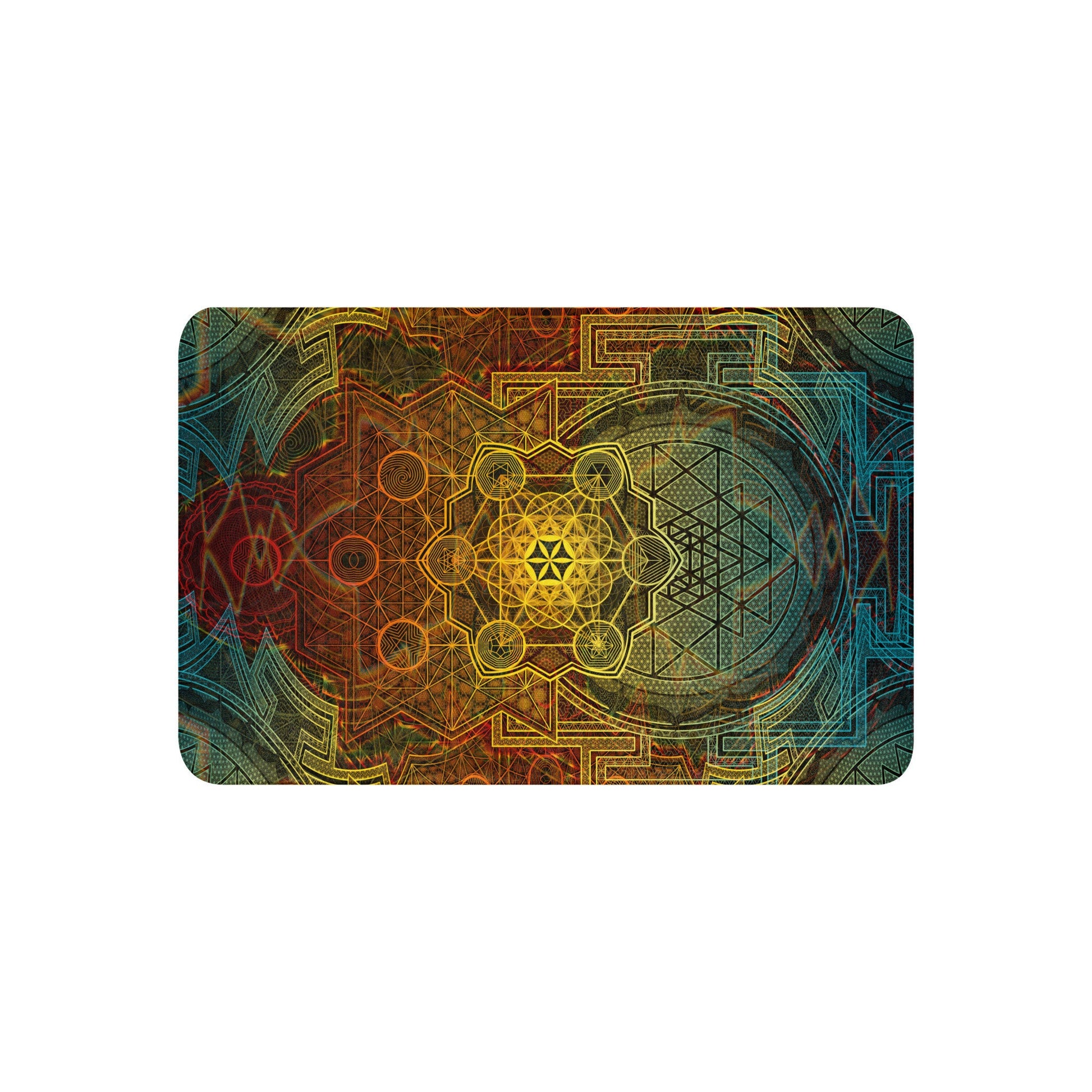 Sri Yantra | Sacred Geometry Patterns | Flower Of Life | Metatron&#39;s Cube Cover | Tree Of Life | Metaphysics Art | Psychedelic Sherpa blanket