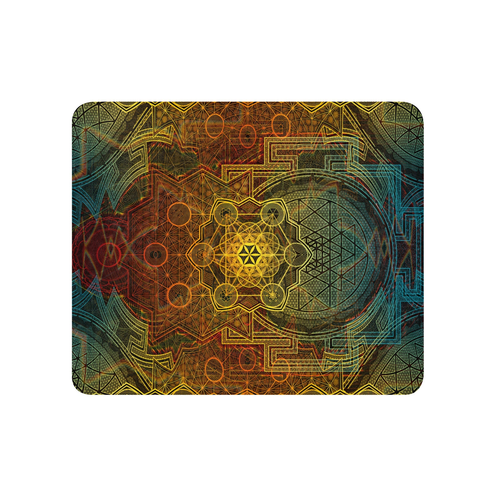 Sri Yantra | Sacred Geometry Patterns | Flower Of Life | Metatron&#39;s Cube Cover | Tree Of Life | Metaphysics Art | Psychedelic Sherpa blanket