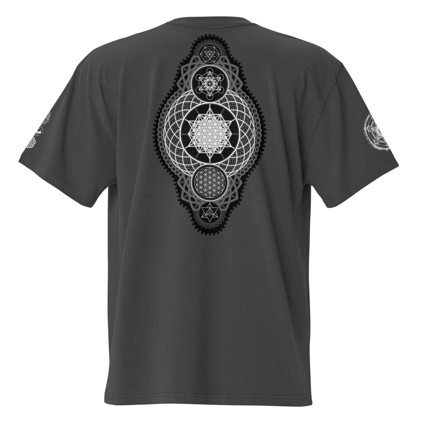 Sacred Geometry Art Wear | Psychedelic Festival Clothing | Intricate Esoteric Geometry | Ancient Occult Wisdom | Oversized faded t-shirt