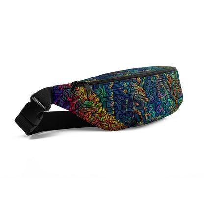 Colorful Shipibo Conibo Pattern | Ayahuaska | Psychedelic Intricate Artwork | Sacred Geometry Waist Bag | Belt Bag | Fanny Pack