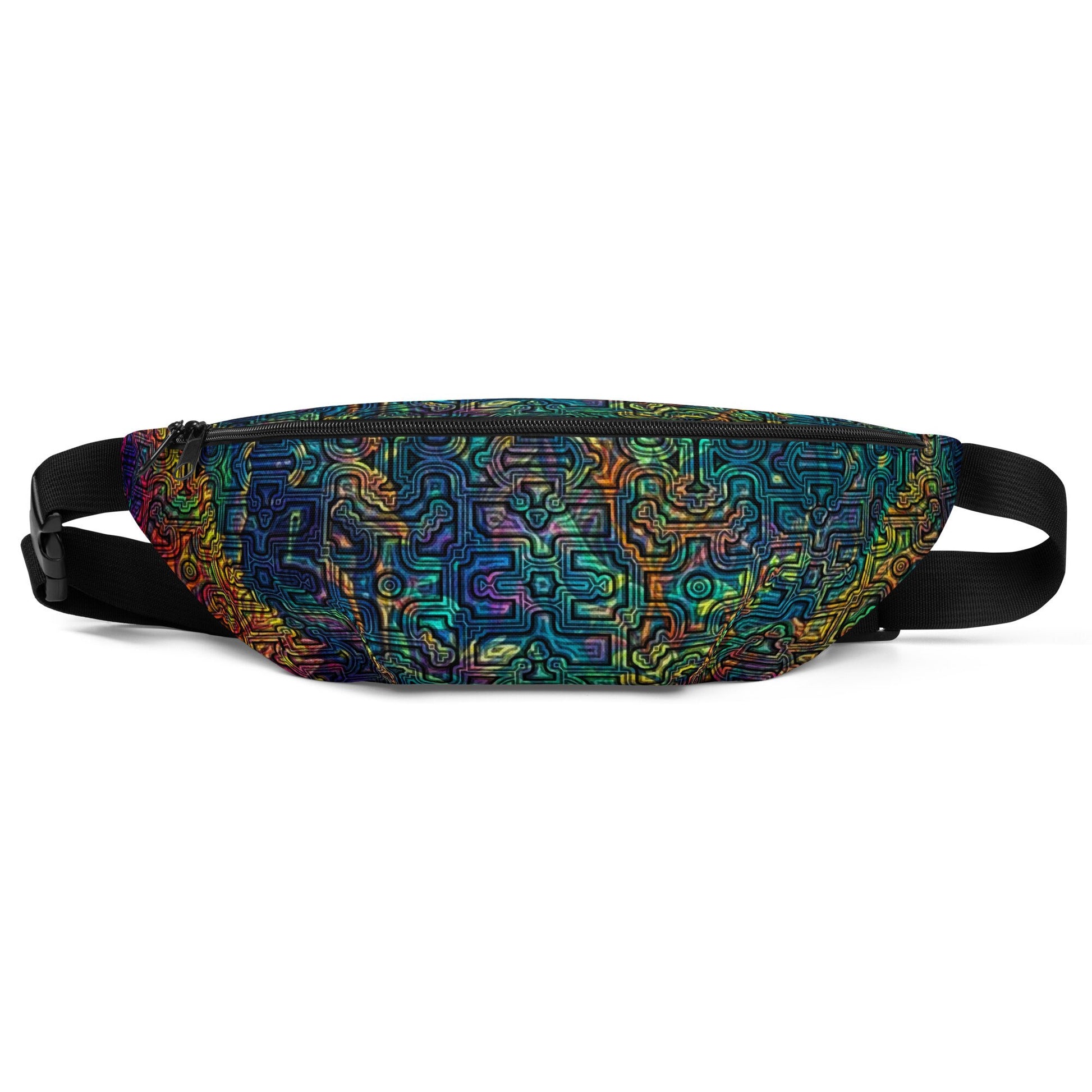 Colorful Shipibo Conibo Pattern | Ayahuaska | Psychedelic Intricate Artwork | Sacred Geometry Waist Bag | Belt Bag | Fanny Pack