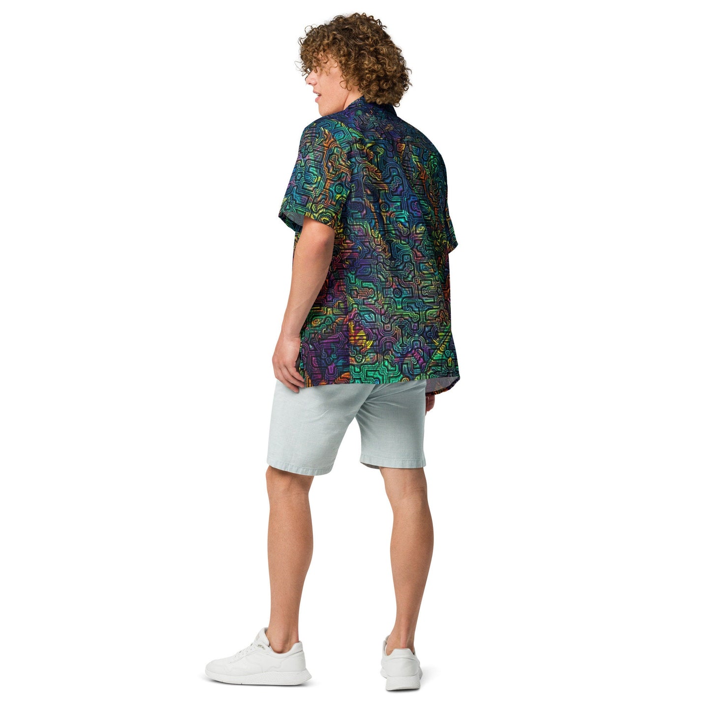 Shipibo Conibo Pattern | Ayahuaska | Psychedelic Intricate Artwork | Sacred Geometry Hawaiian Shirt | Unisex button shirt