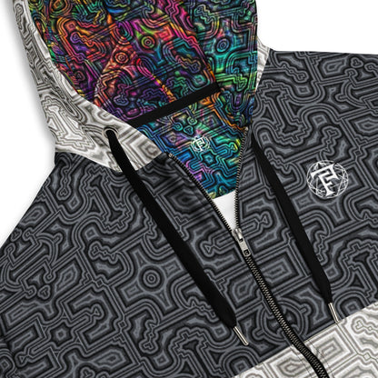 Shipibo Conibo Pattern | Ayahuaska Hoodie | Psychedelic Intricate Artwork | Sacred Geometry Clothing | Unisex zip hoodie