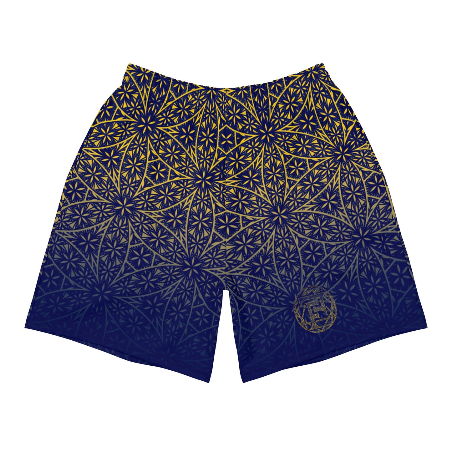 Flower Of Life Fractal Pattern | Sacred Geometry | Festival Clothing | Intricate Psychedelic Geometry | Men&#39;s Recycled Athletic Gym Shorts