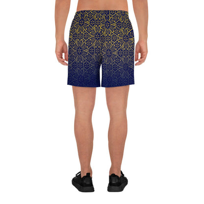 Flower Of Life Fractal Pattern | Sacred Geometry | Festival Clothing | Intricate Psychedelic Geometry | Men&#39;s Recycled Athletic Gym Shorts