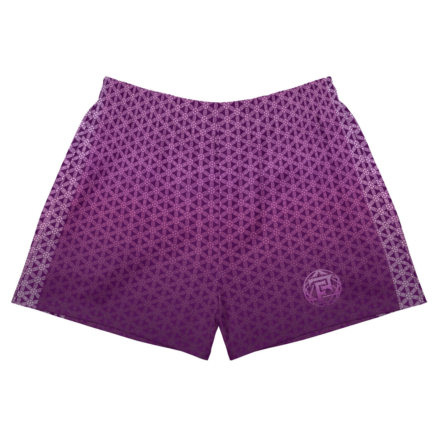 Flower Of Life | Sacred Geometry | Intricate Psychedelic Pattern | Gradient Blue | Festival Clothing | Women’s Recycled Athletic Shorts