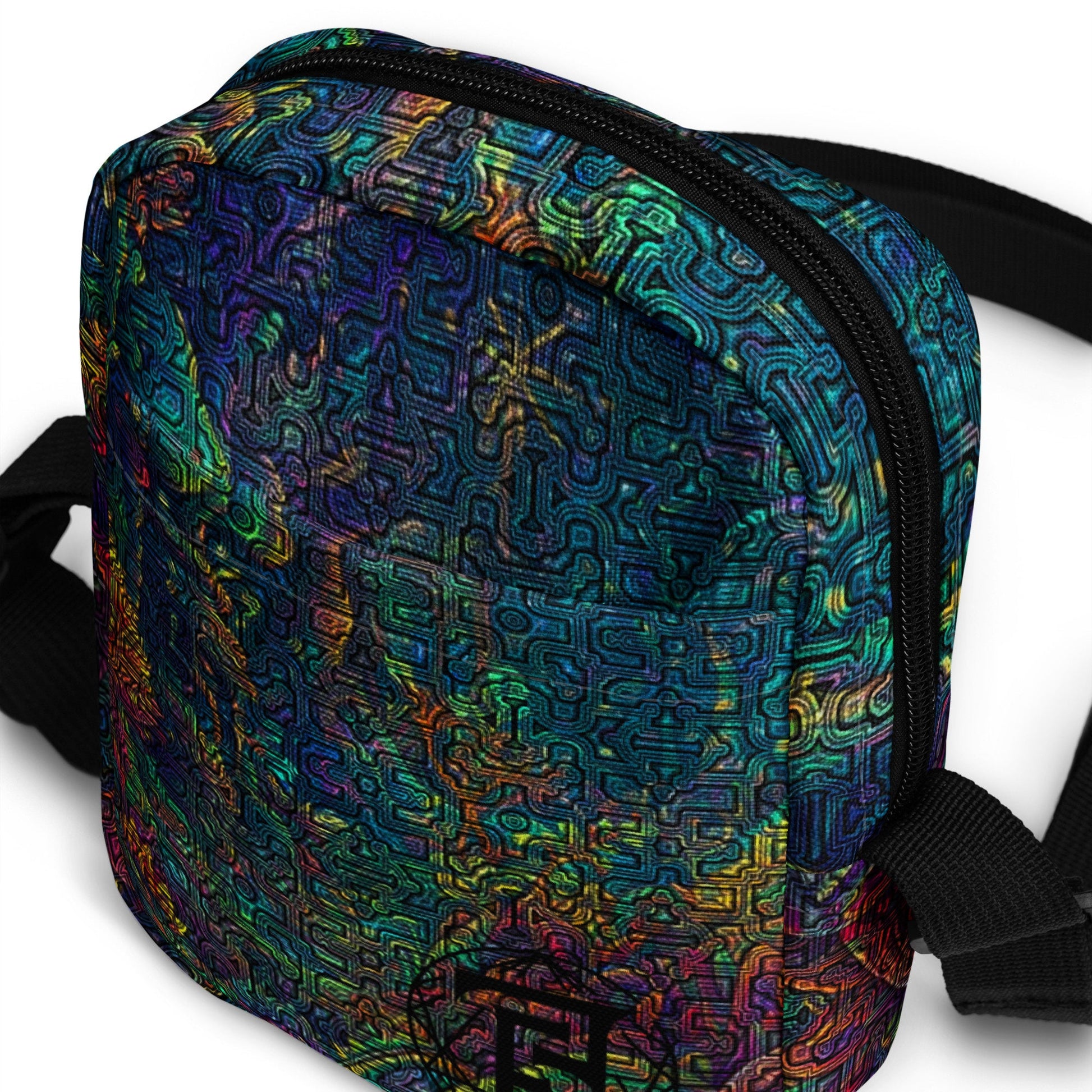 Shipibo Conibo Jungle Pattern | Ayahuaska | Psychedelic Intricate Artwork | Sacred Geometry Festival Bag | Utility crossbody bag