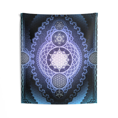 64 Tetrahedron Metatron's Cube Wall Tapestry