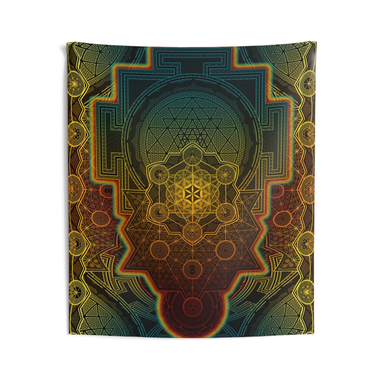 Sri Yantra Flower of Life Wall Tapestry