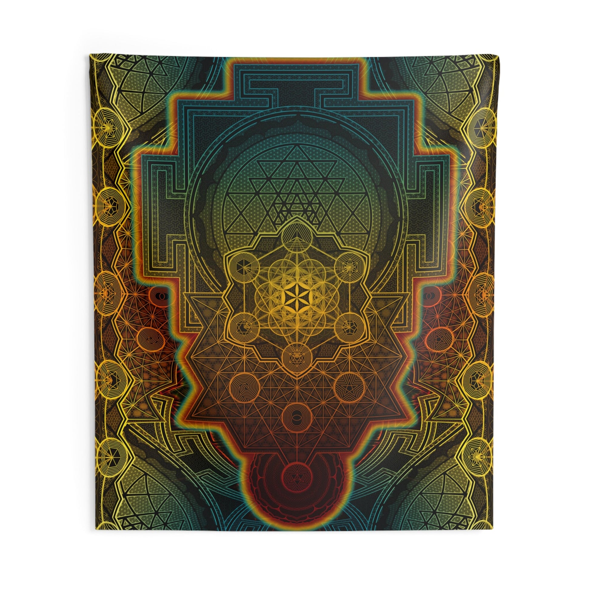 Sri Yantra Flower of Life Wall Tapestry