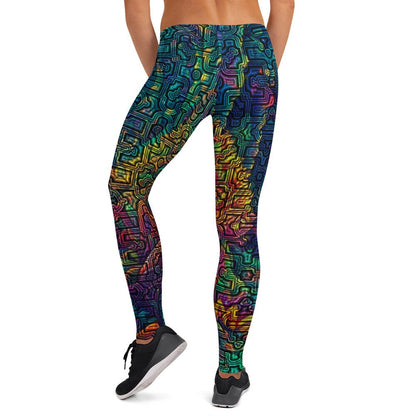 Shipibo Conibo Jungle Pattern | Ayahuaska | Psychedelic Intricate Artwork | Sacred Geometry Festival Leggings | Leggings