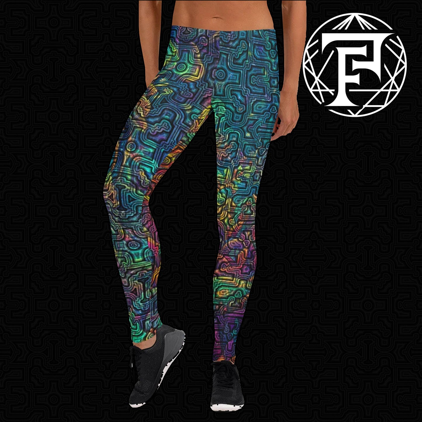 Shipibo Conibo Jungle Pattern | Ayahuaska | Psychedelic Intricate Artwork | Sacred Geometry Festival Leggings | Leggings