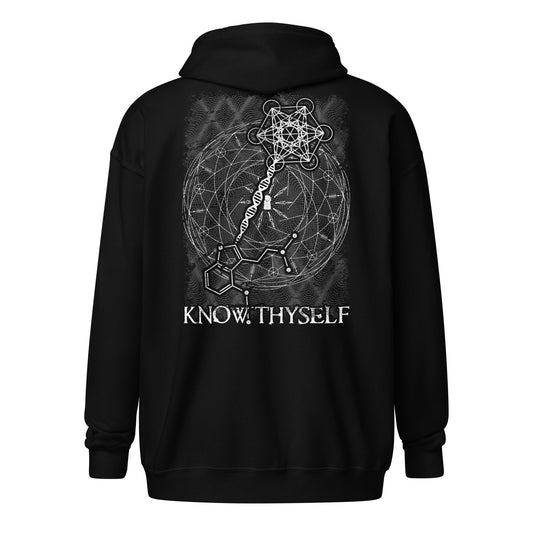Da Vinci Metatron's Cube Sacred Geometry | Sacred geometry | Psychedelic Clothing | Festival Wear | Unisex heavy blend zip hoodie