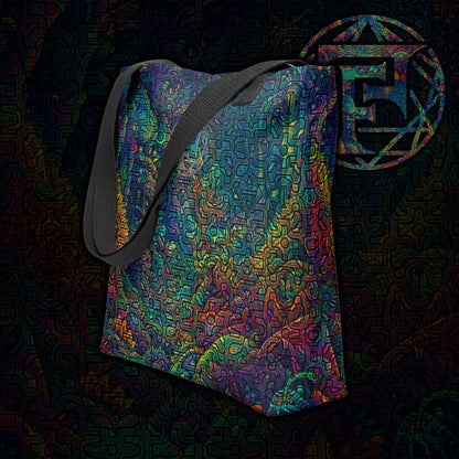 Shipibo Conibo Pattern | Ayahuaska | Psychedelic Intricate Artwork | Sacred Geometry Carry Bag | Tote bag